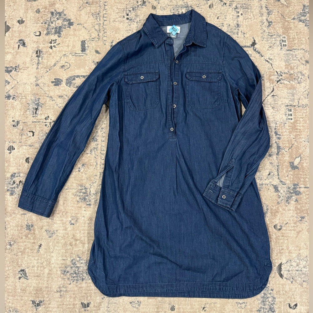 Old Navy Long Sleeve Button-up Denim Shirt Dress size Small